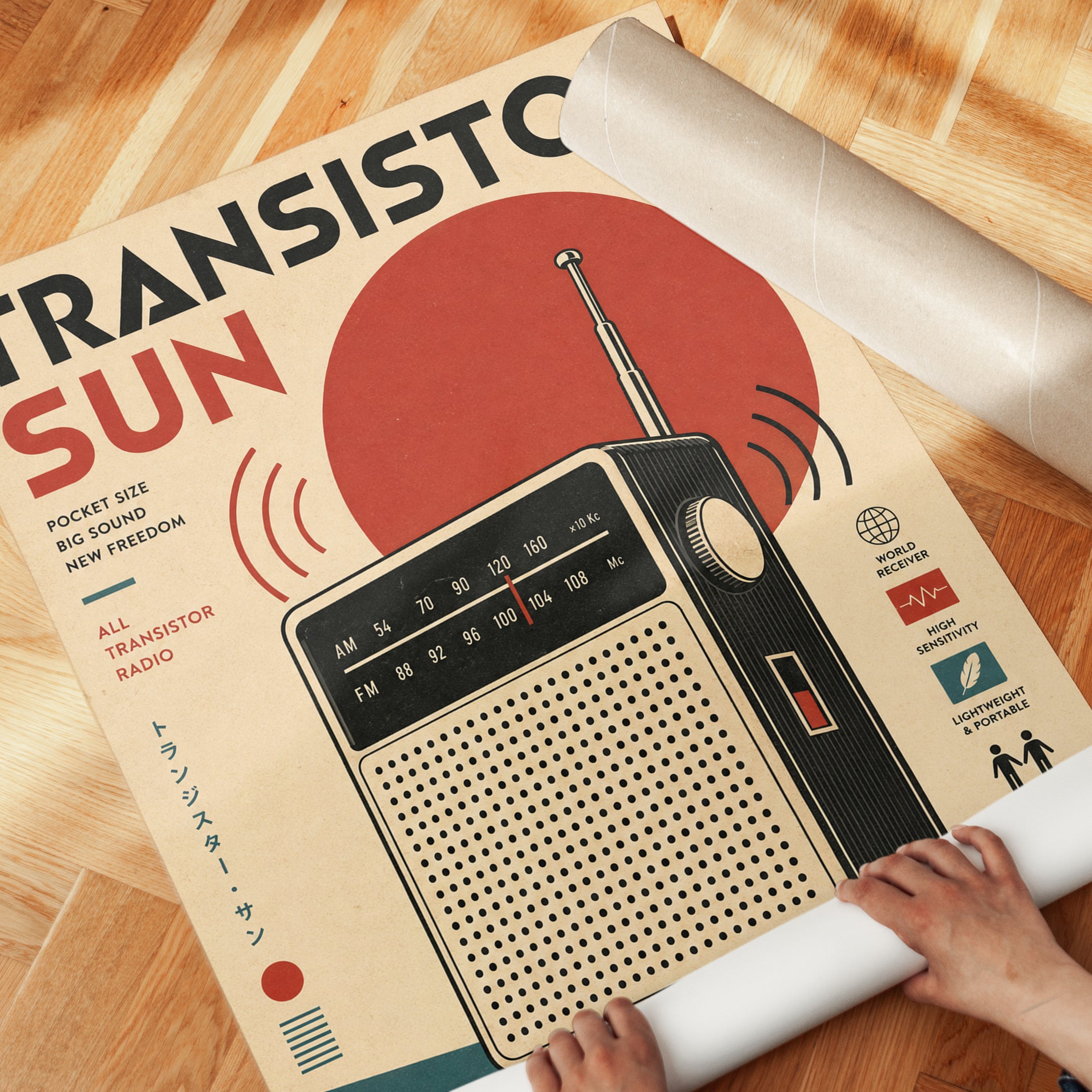 Retro Radio Wall Art – Vintage Transistor Print - detail