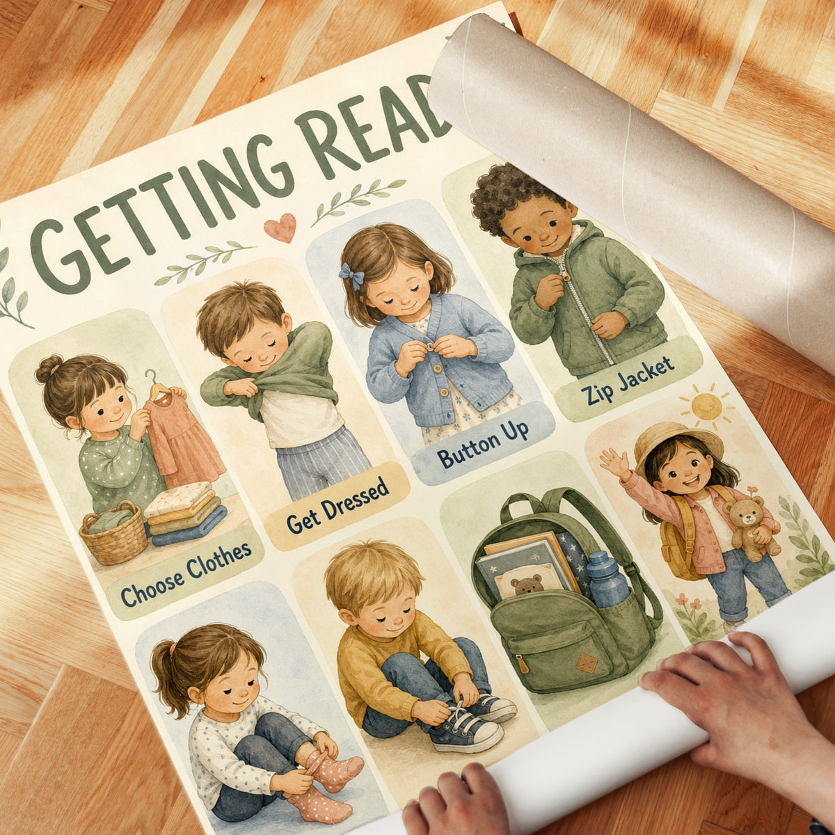 Children's Morning Routine Chart - detail