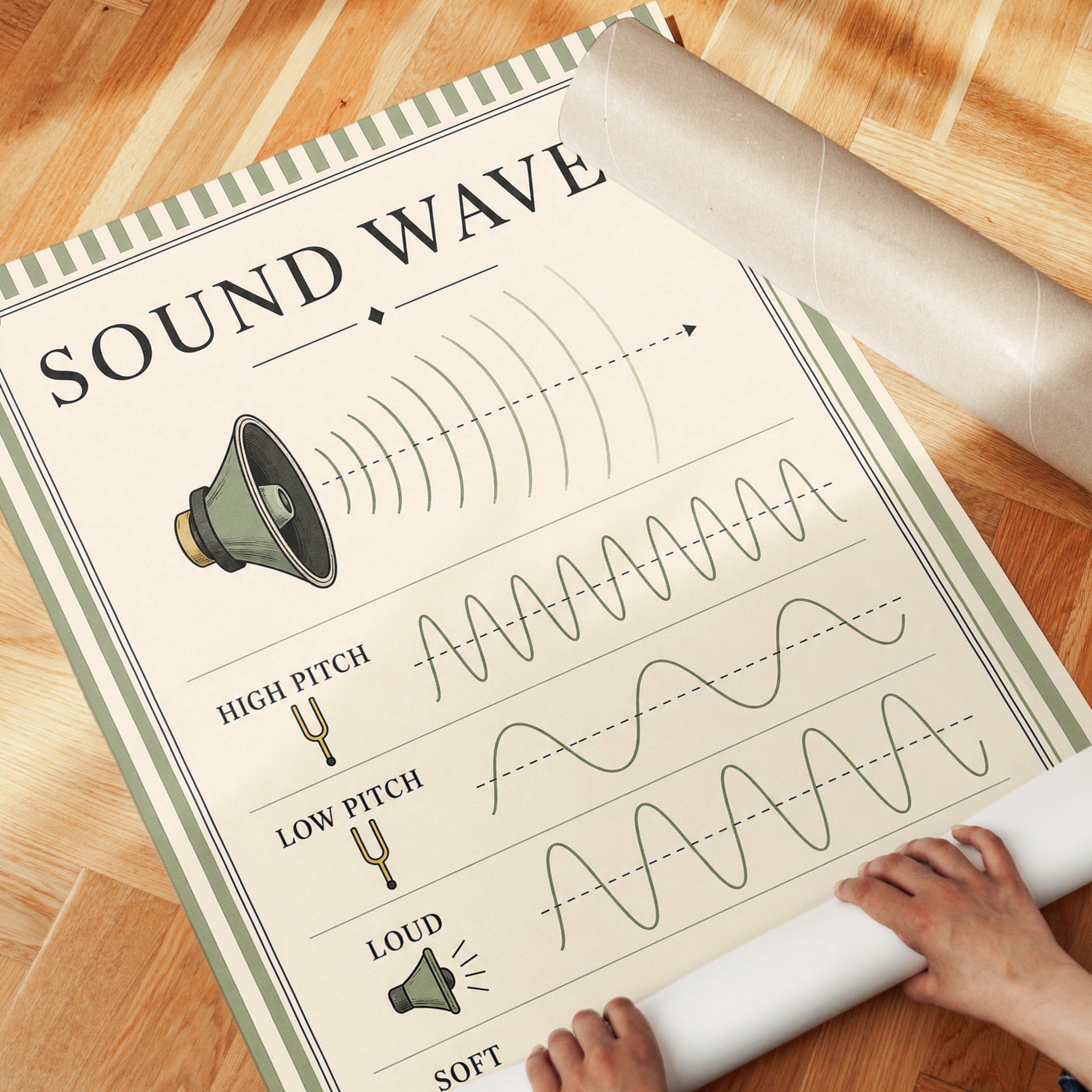 Sound Waves Poster – Educational Science Print - detail