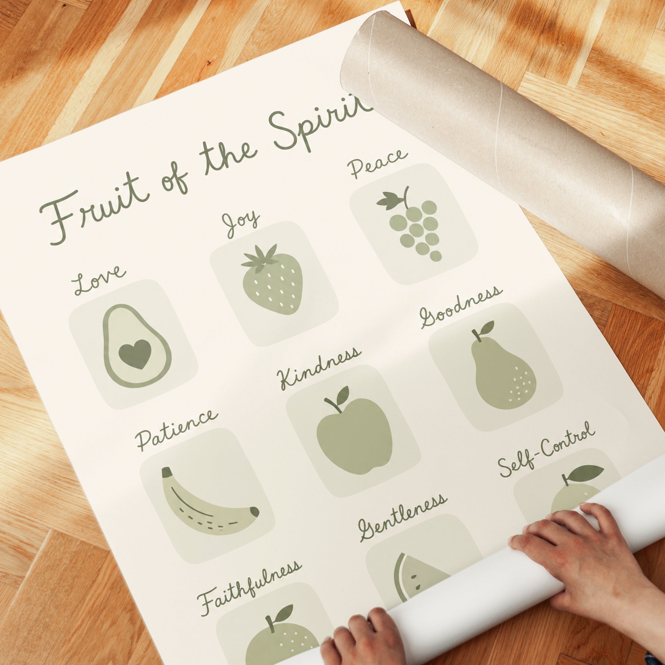 Christian Scripture Wall Art: Fruit of the Spirit - detail