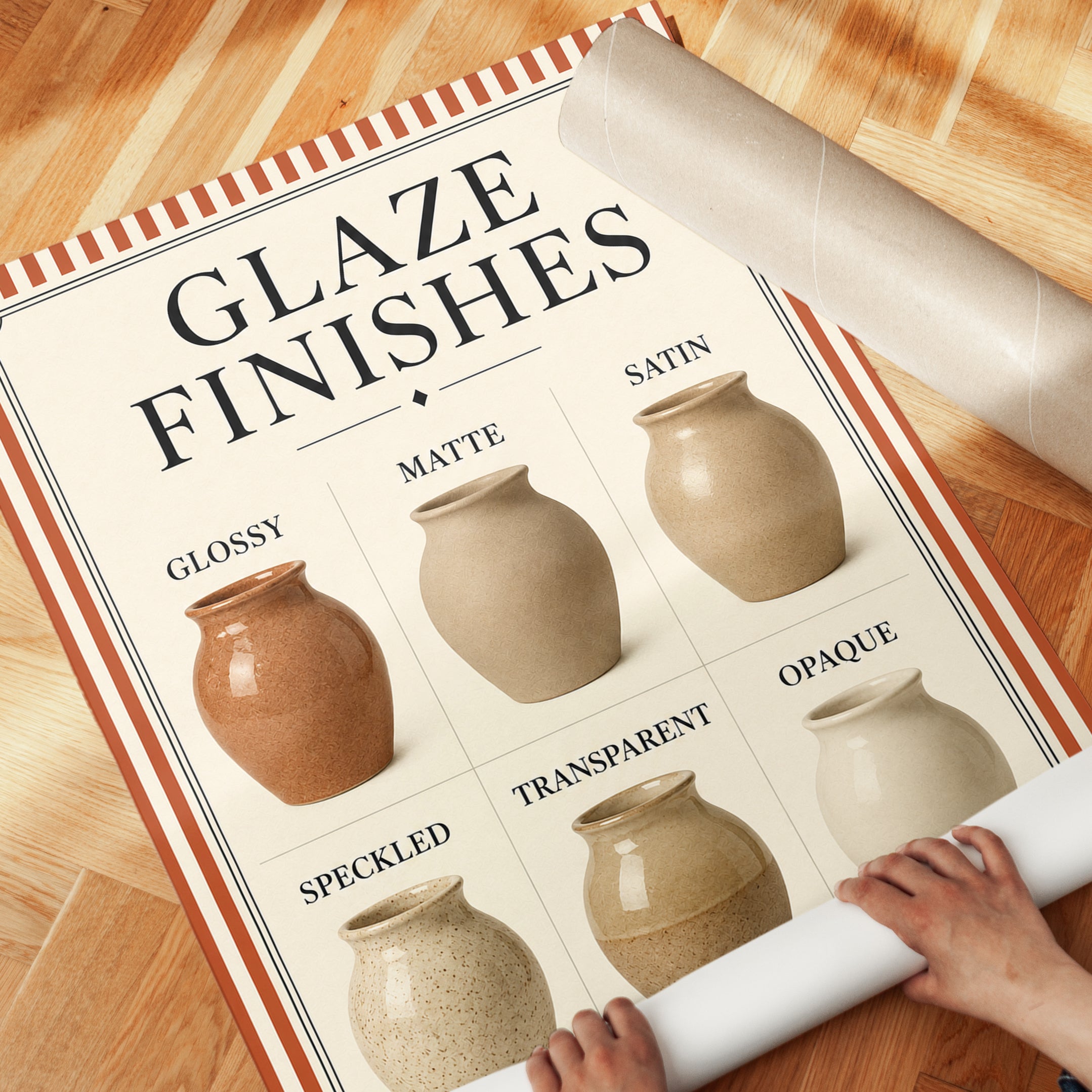 Pottery Wall Art – Ceramic Glaze Finishes Print - detail