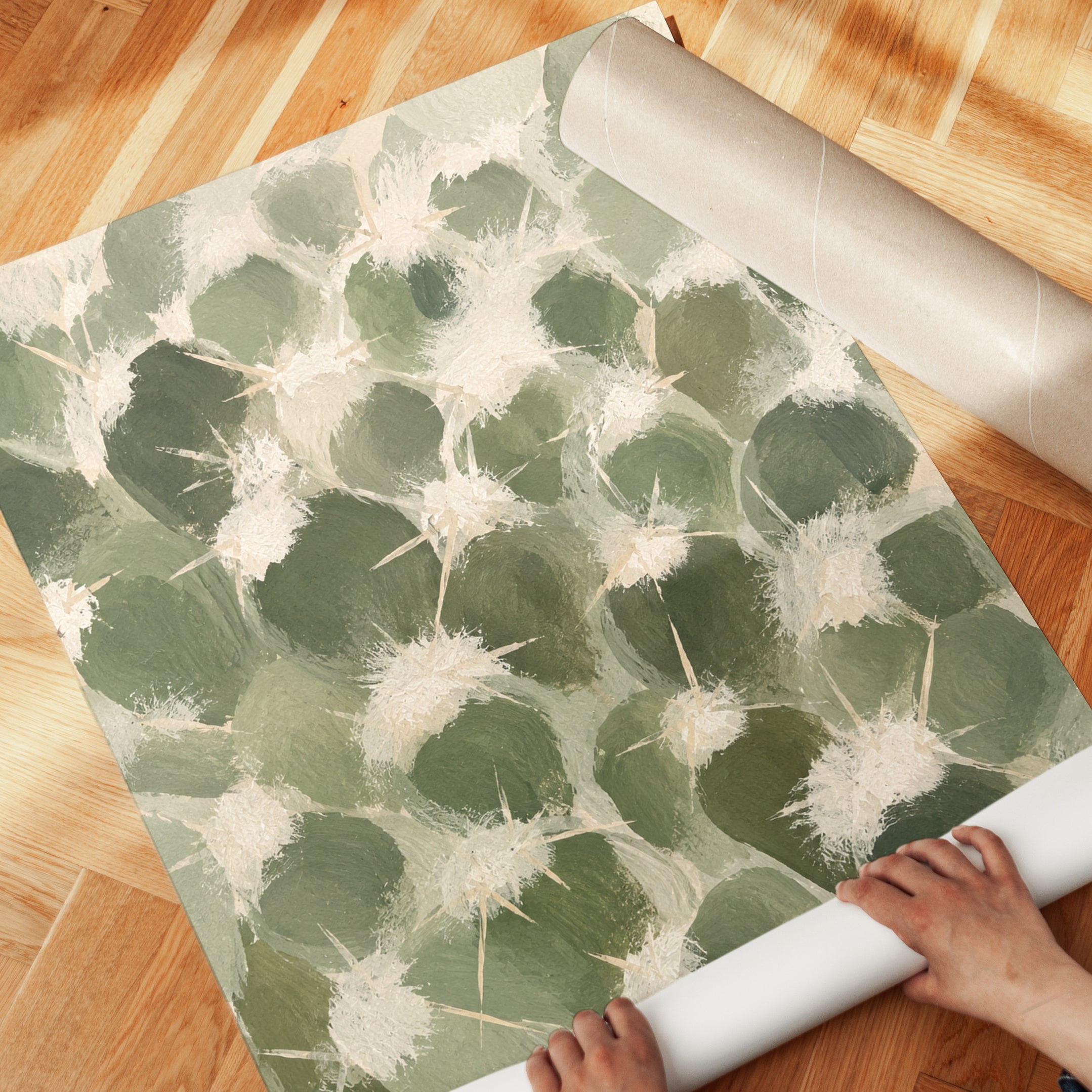Eucalyptus Leaves Art Print: Abstract Green Botanical Wall Art - detail