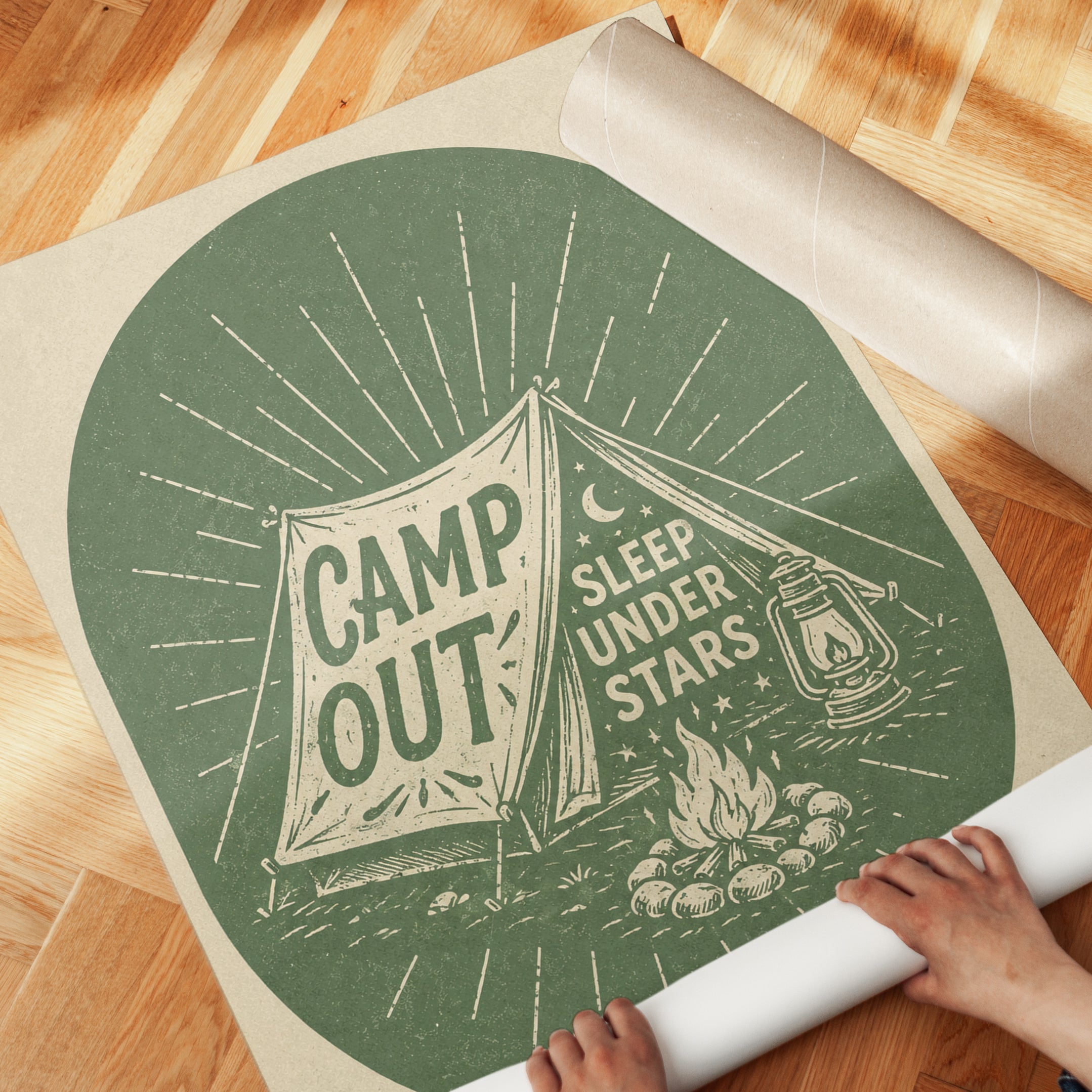 Retro Camping Print - detail