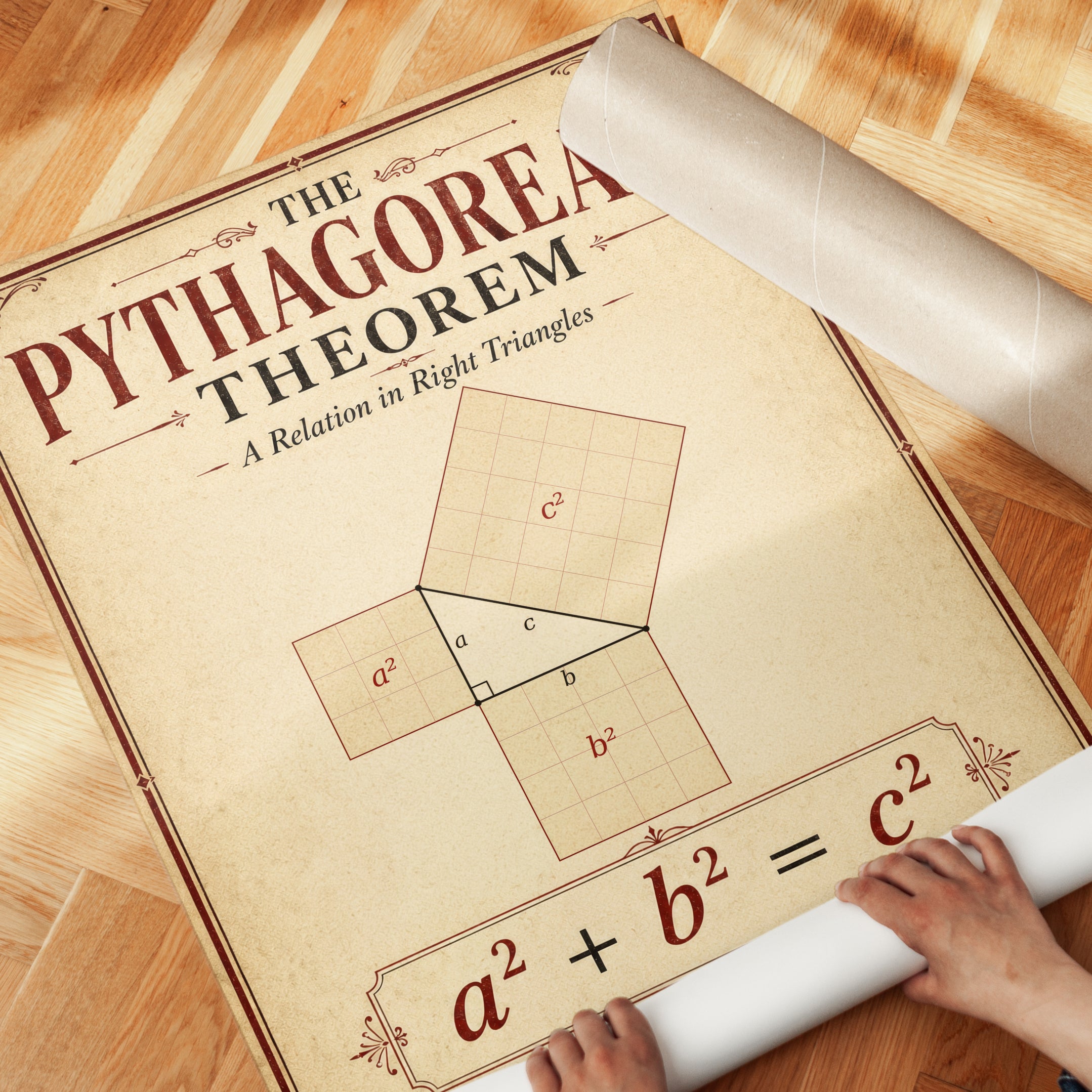 Educational Math Poster: Pythagorean Theorem - detail