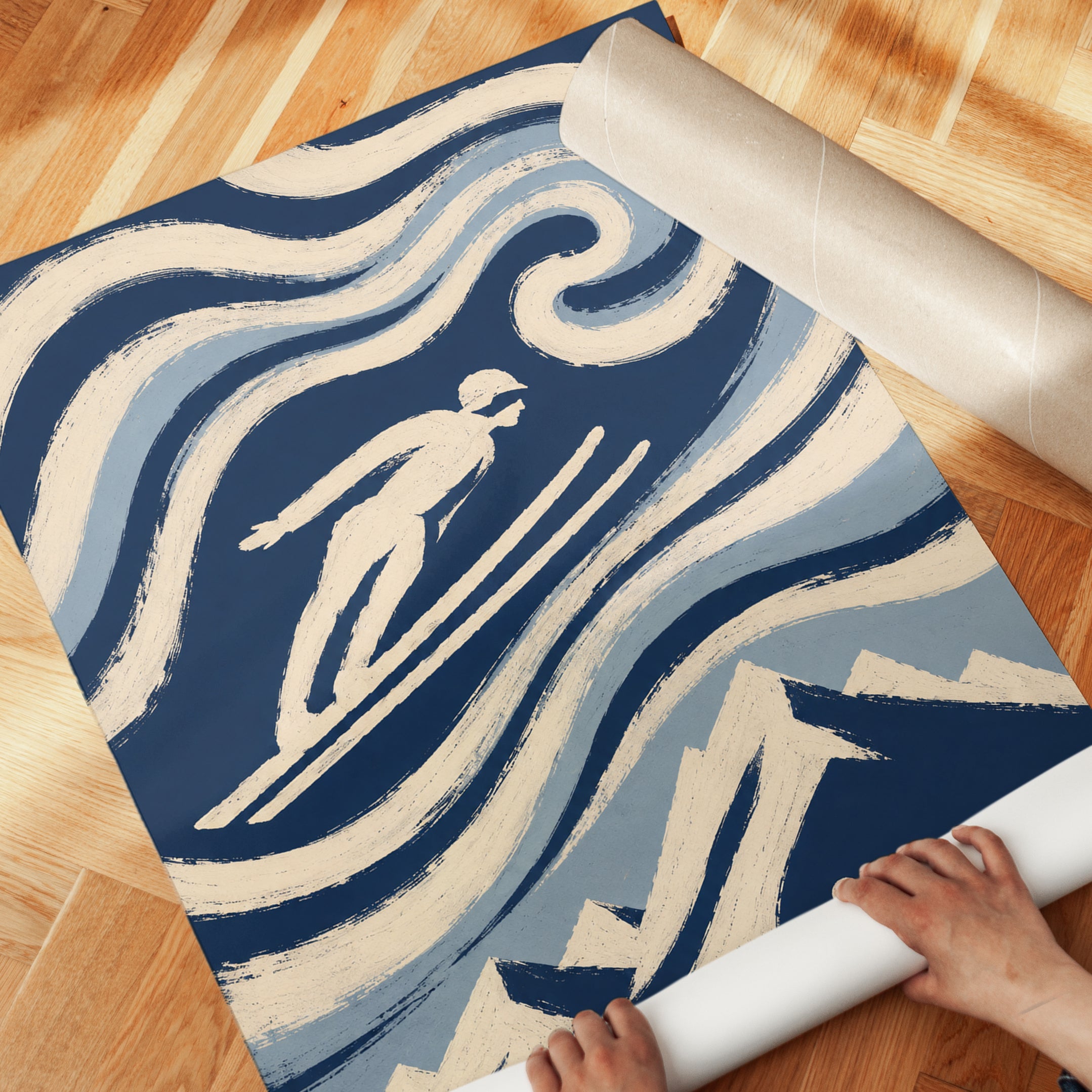 Vintage Ski Poster – Retro Ski Jump Wall Art - detail