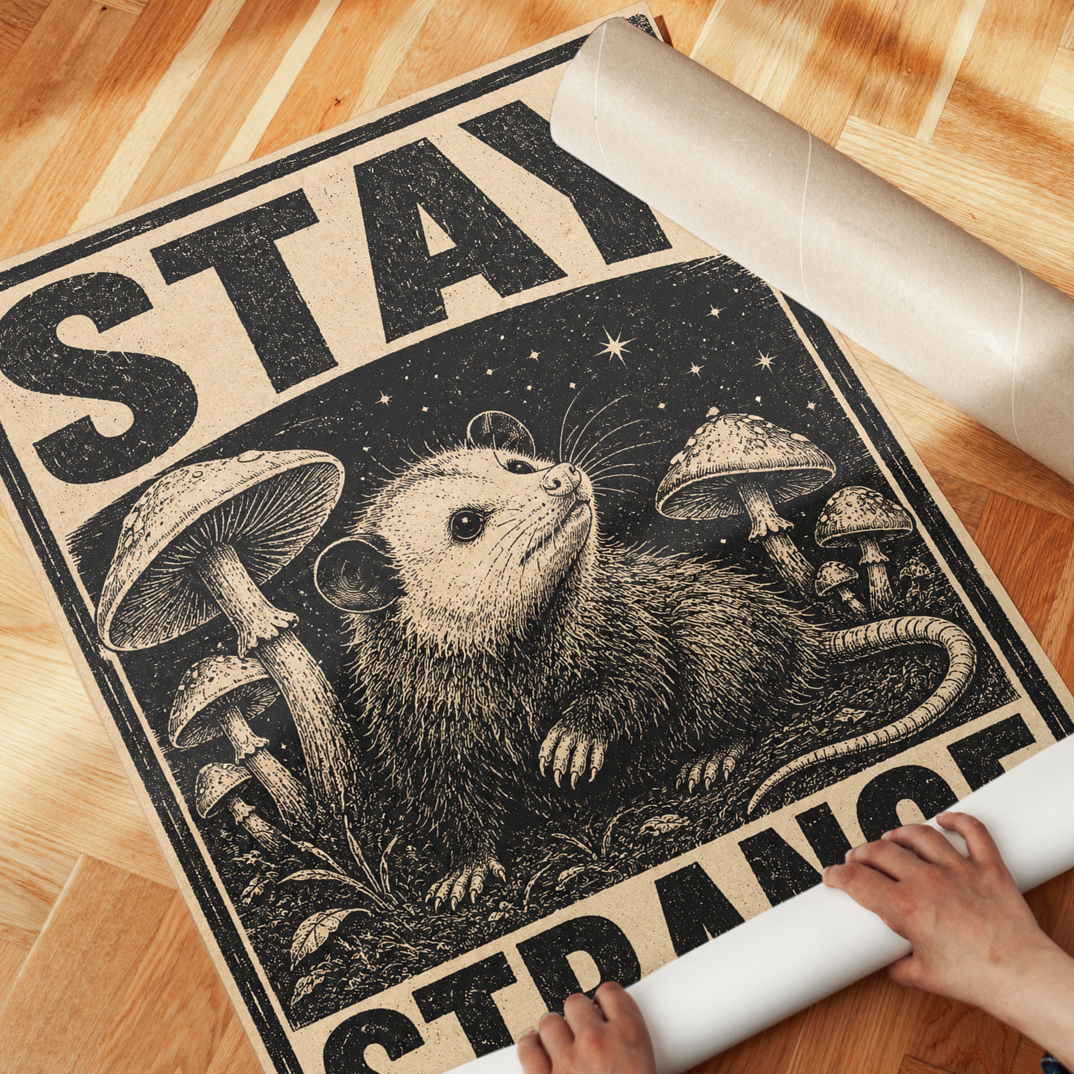 Whimsical Mouse Print - detail
