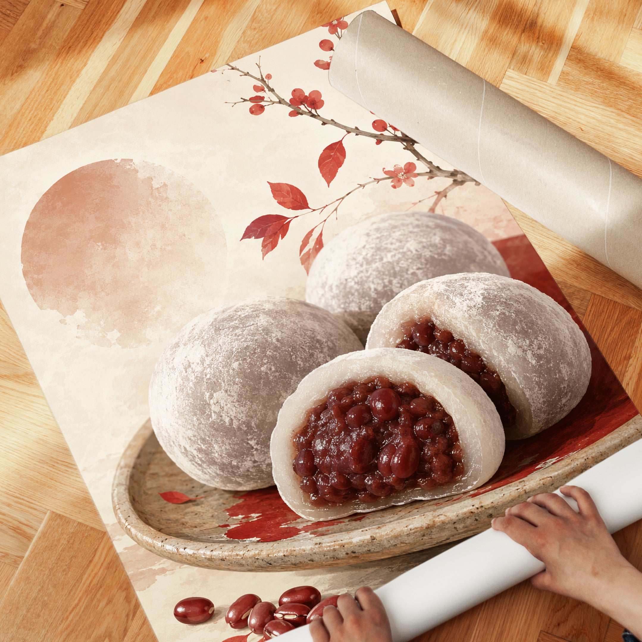 Mochi Wall Art – Japanese Dessert Print - detail