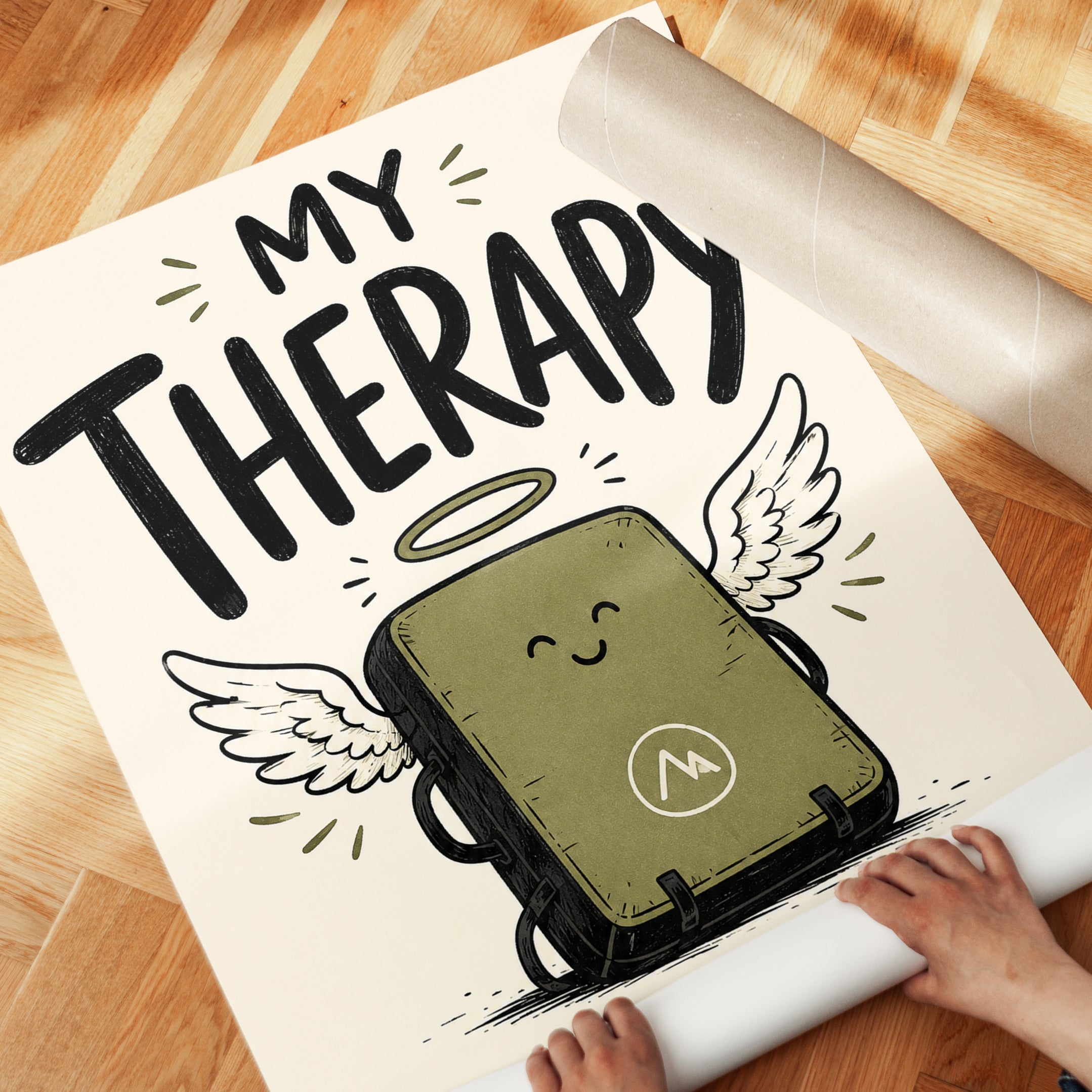 My Therapy Has Better Holds: Climbing Backpack Wall Art - detail