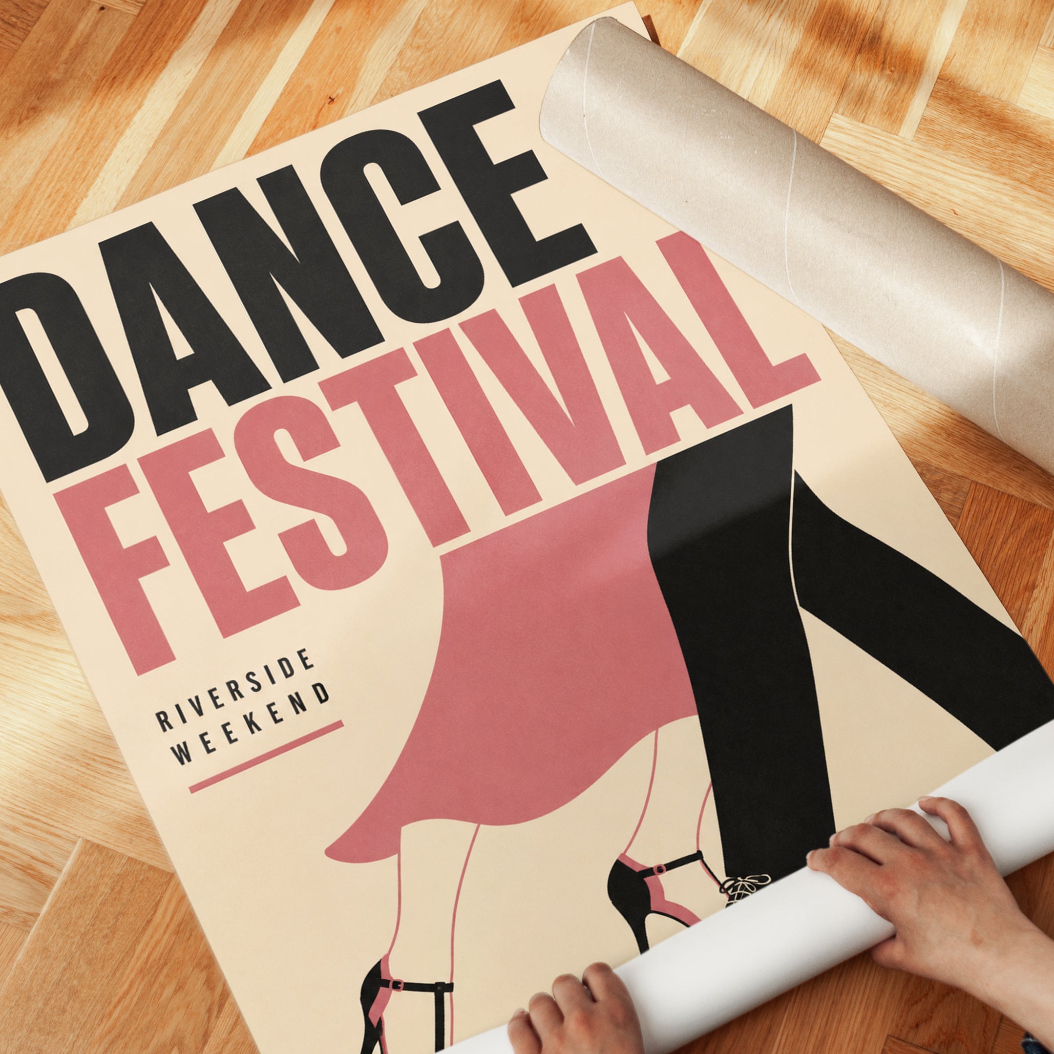 Dance Festival Poster: Retro Mid-Century Modern Wall Art - detail