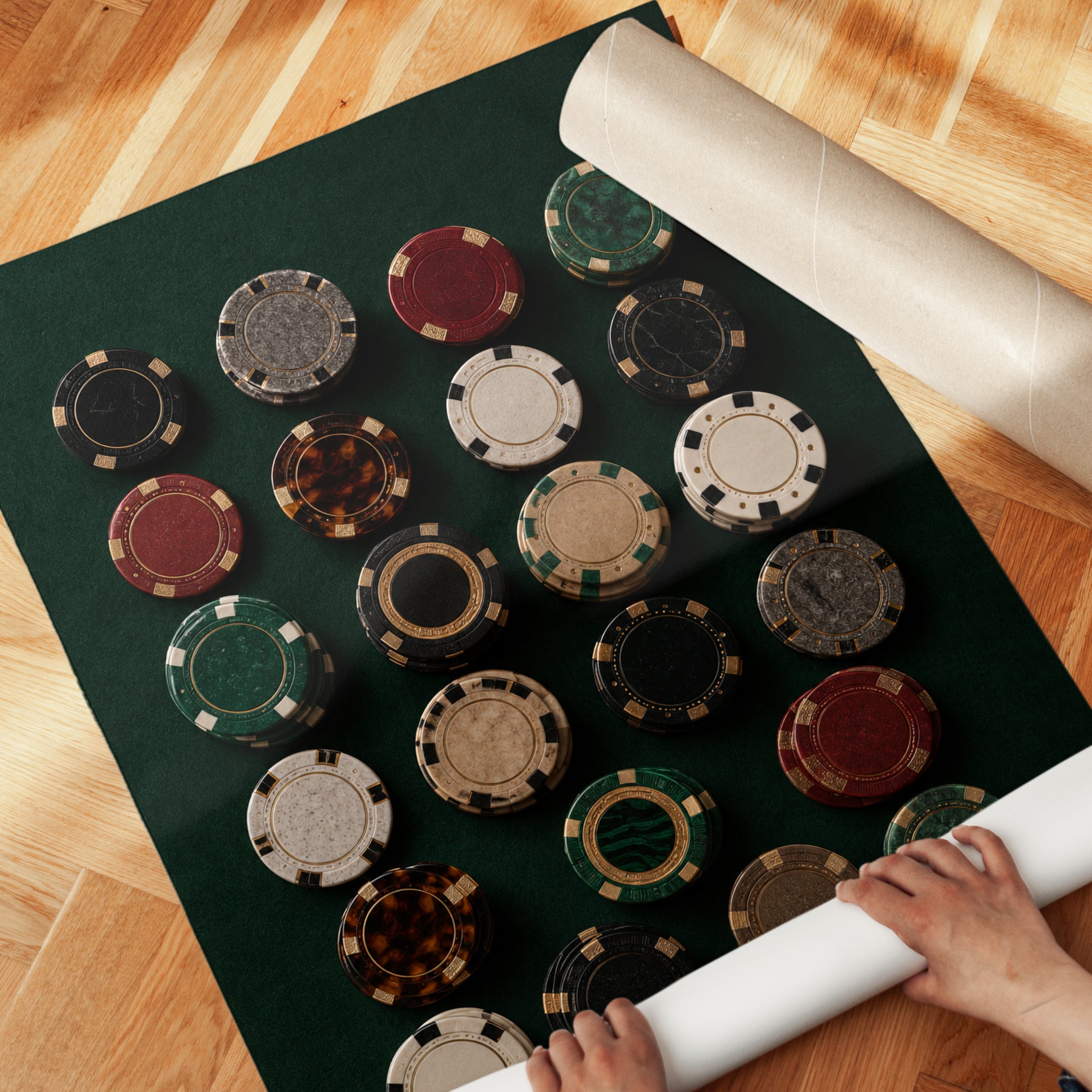 Vintage Casino Poker Chips Art Print: Game Room Wall Art - detail