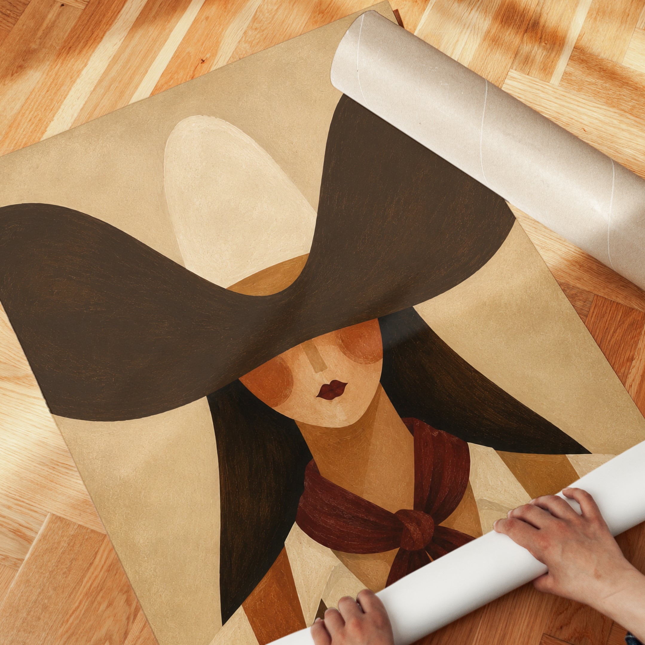 Minimalist Woman Portrait – Fashion Wall Art - detail