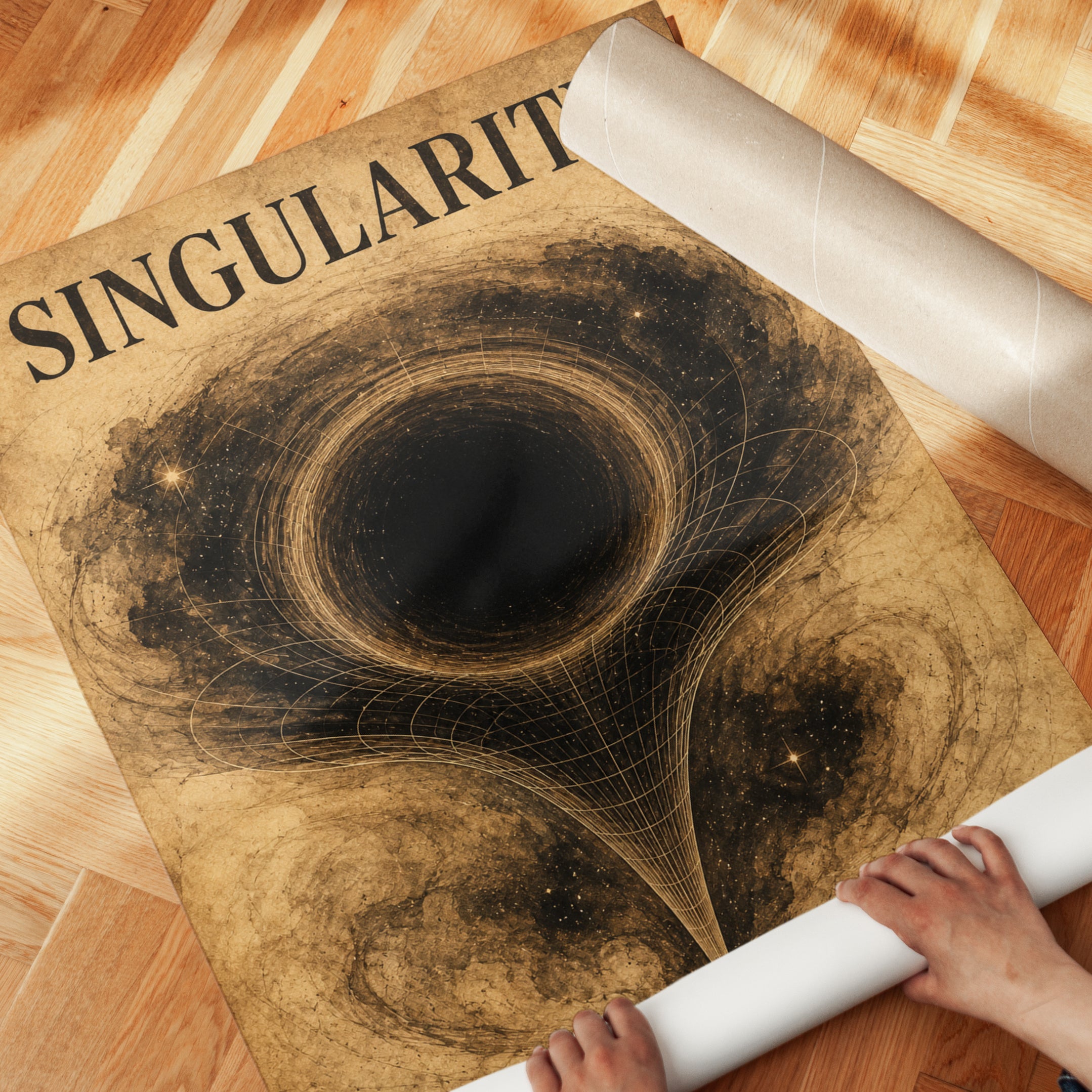 Singularity Print – Black Hole Wall Art - detail