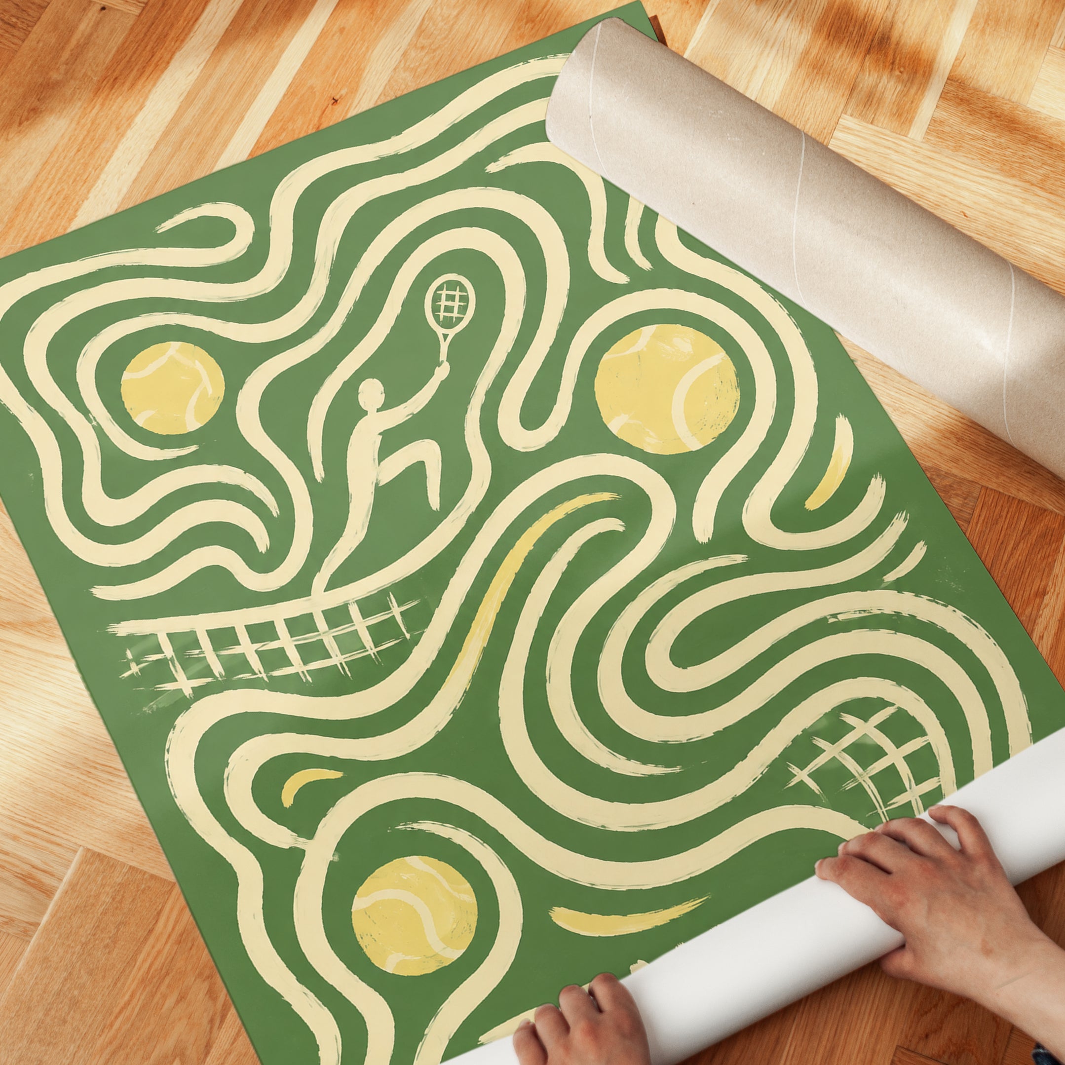 Tennis Wall Art – Retro Sports Poster - detail