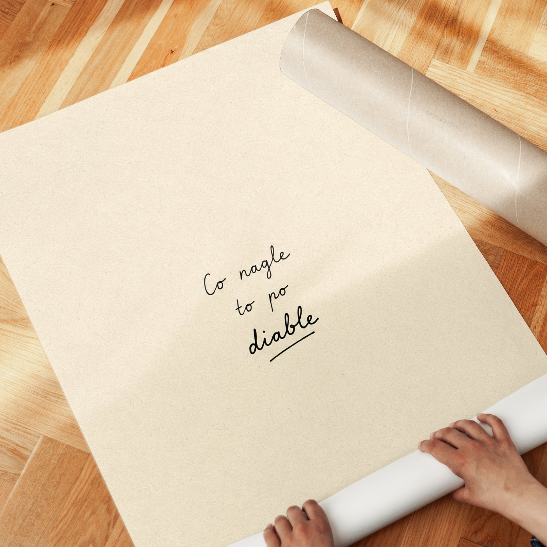 Co Nagle To Po Diable Typography Print: Minimalist Text Art - detail