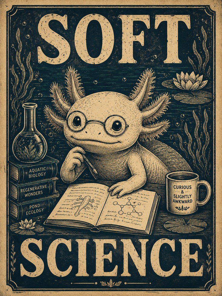 Axolotl Science Print – Vintage Academia - artwork on paper