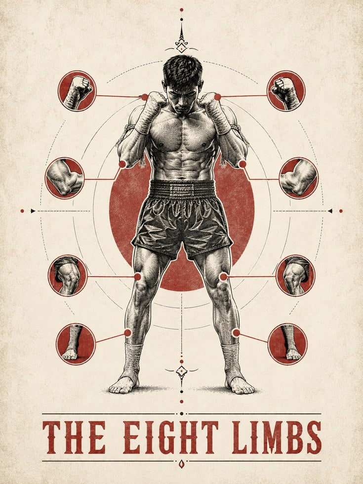 Muay Thai Wall Art – Vintage Boxing Poster - artwork on paper