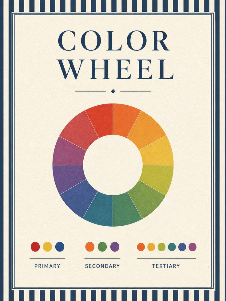 Vintage Color Theory Poster - artwork on paper