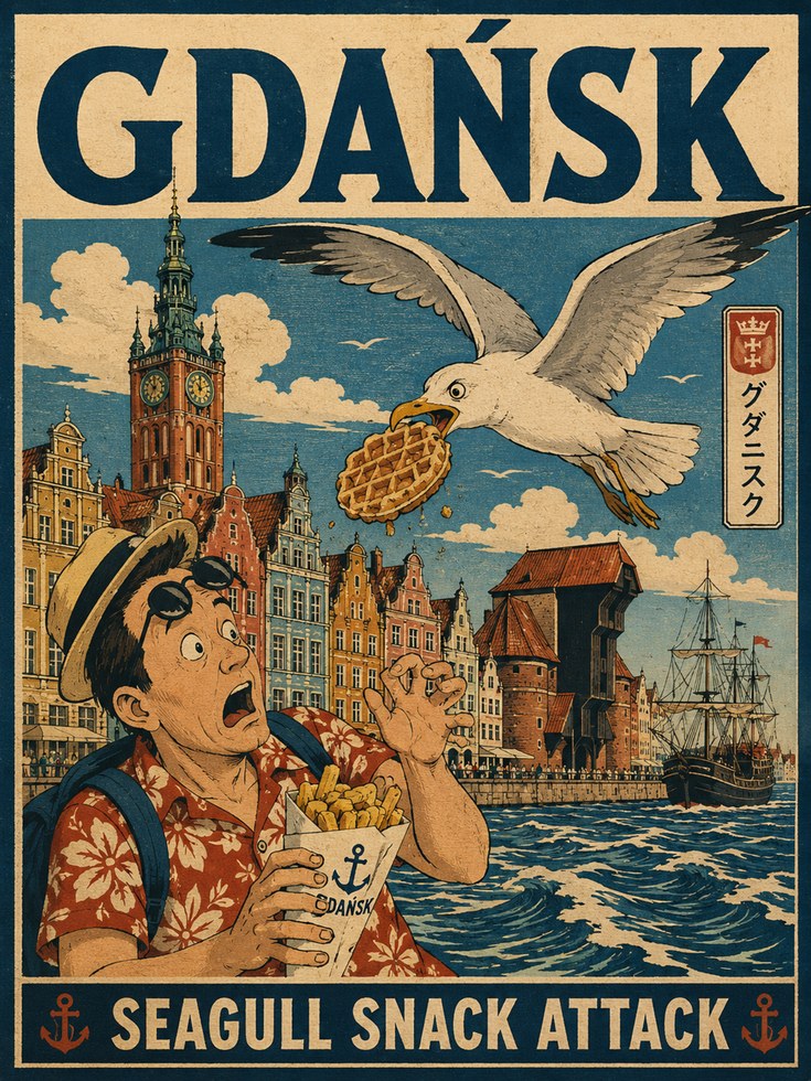 Gdansk Travel Poster – Vintage Poland Print - artwork on paper