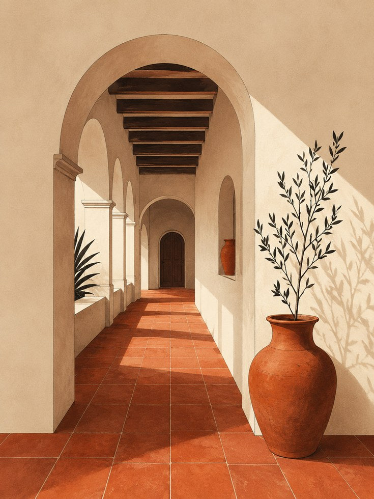Mediterranean Archway Print - artwork on paper