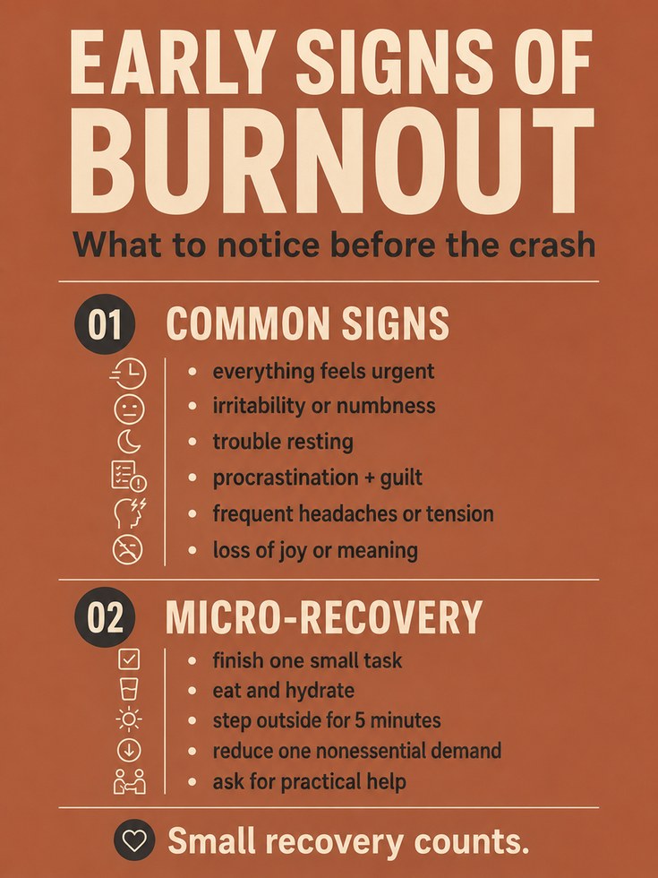 Burnout Awareness Poster: Mental Health Reminder - artwork on paper