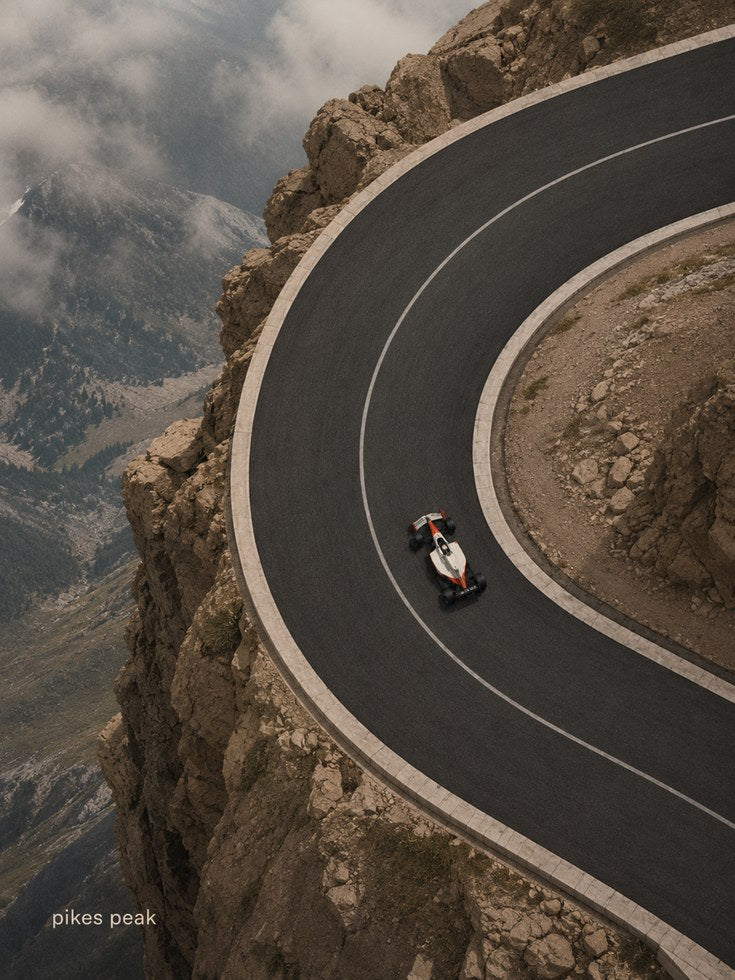 Mountain Road Wall Art – Aerial Road Print - artwork on paper
