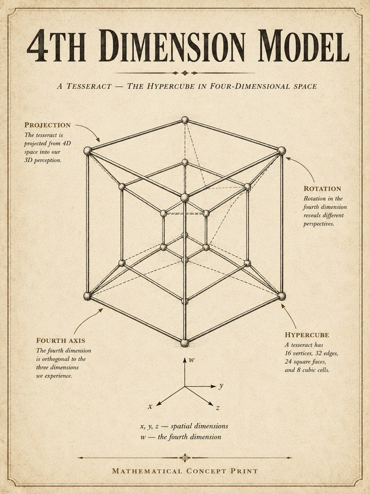 Geometric Wall Art – Hypercube Print - artwork on paper