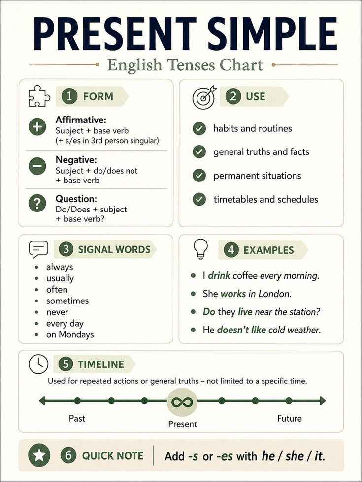 English Grammar Poster - artwork on paper
