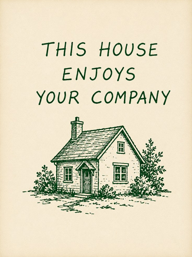 Home Illustration Print: Cozy Cottagecore Quote (A4 and Larger Sizes) - artwork on paper