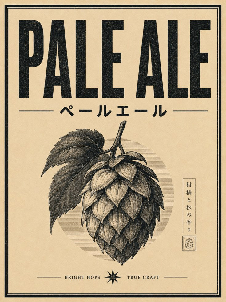 Pale Ale Poster: Vintage Craft Beer Art (Kitchen & Bar Decor) - artwork on paper