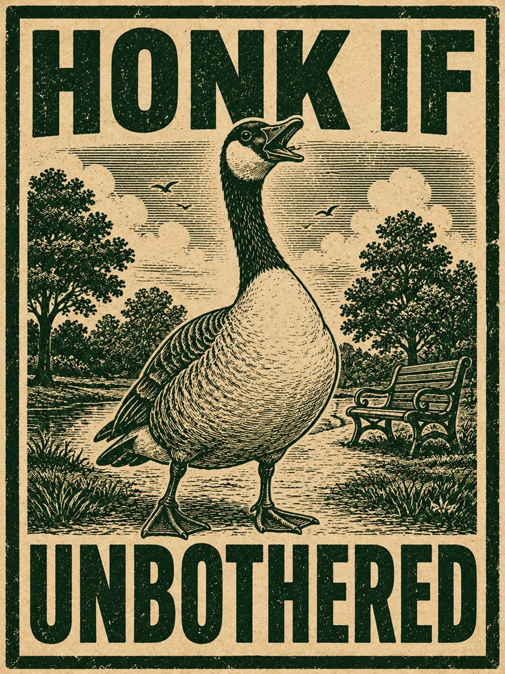 Goose Wall Art Print: Funny Vintage Propaganda - artwork on paper