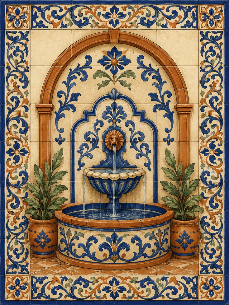 Mediterranean Tile Wall Art - artwork on paper