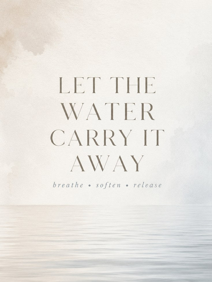 Let The Water Carry It Away Print: Minimalist Coastal Typography - artwork on paper