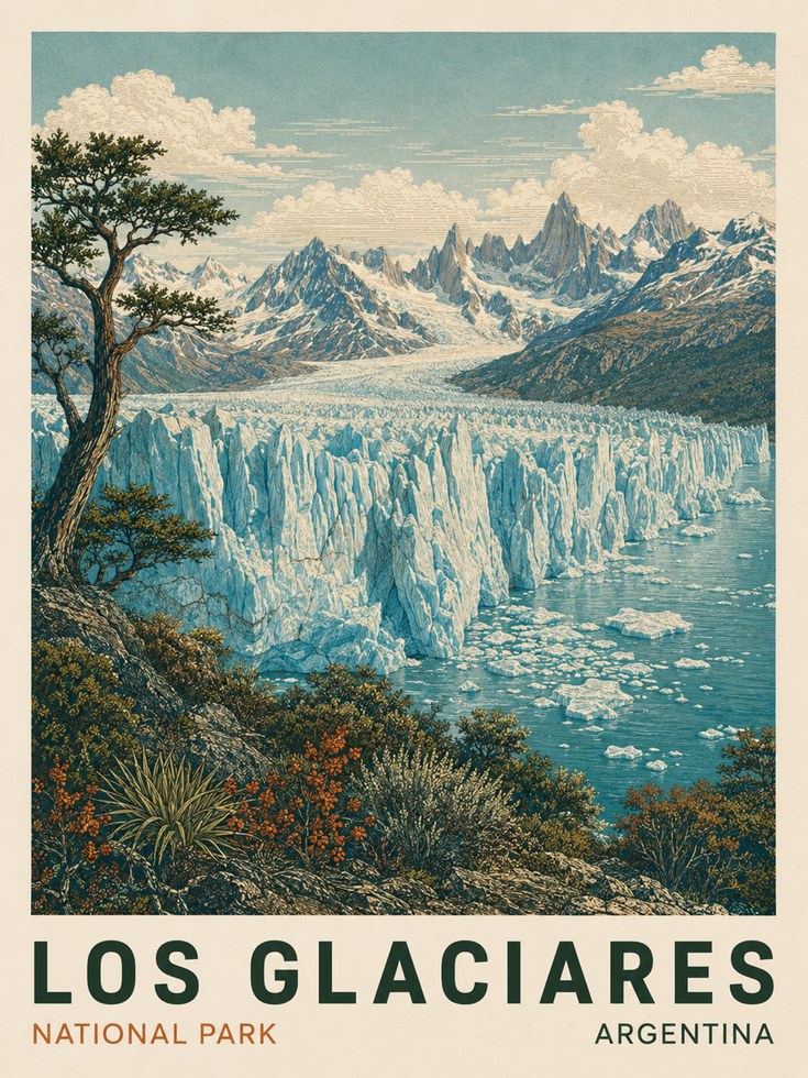Los Glaciares Poster - artwork on paper
