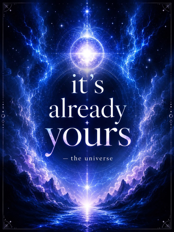 Celestial Motivational Print — Cosmic Lightning & Stars - artwork on paper