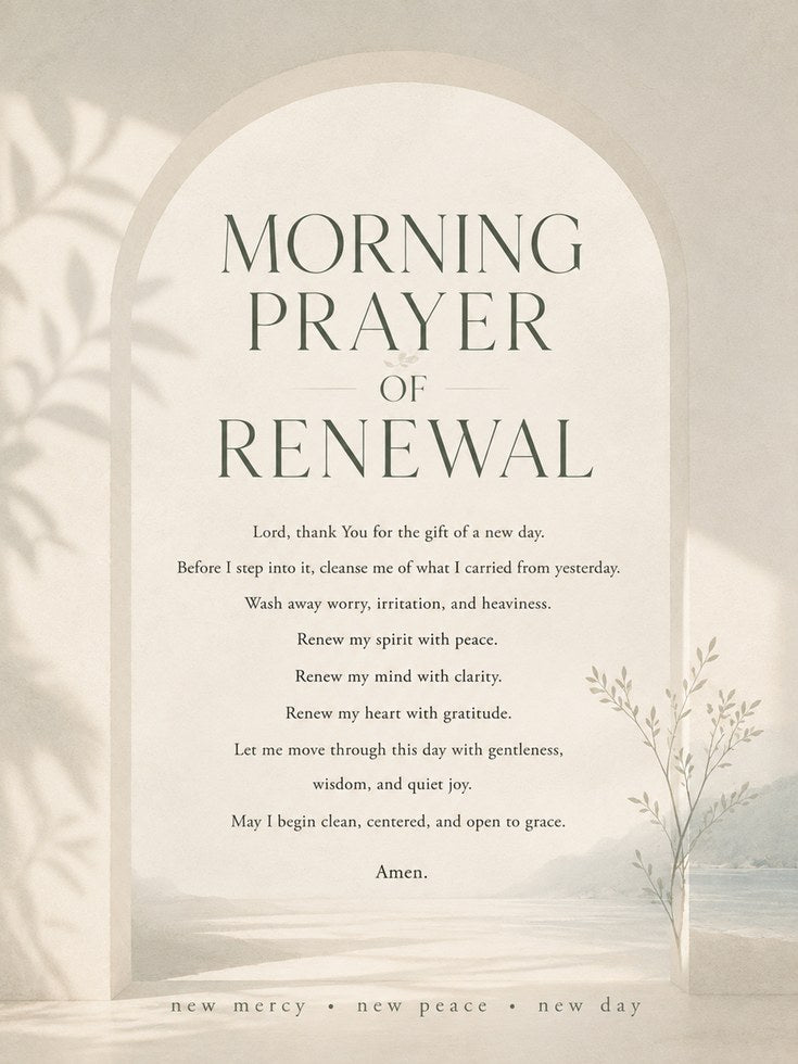 Morning Prayer Wall Art – Spiritual Bedroom Decor - artwork on paper