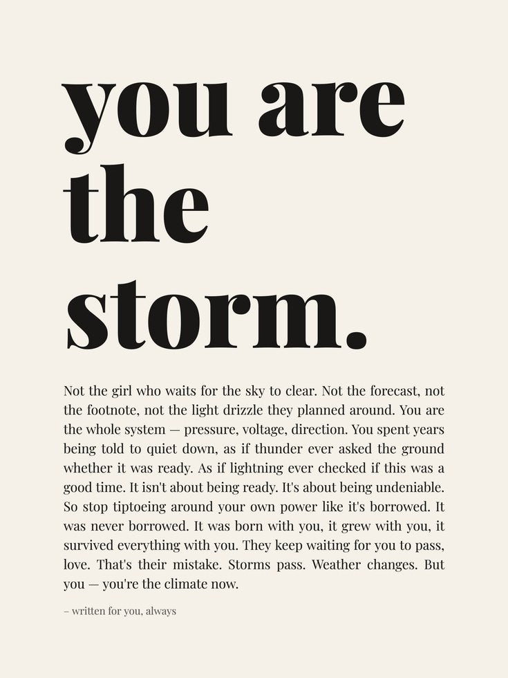 Empowerment Wall Art – You Are The Storm Print - artwork on paper
