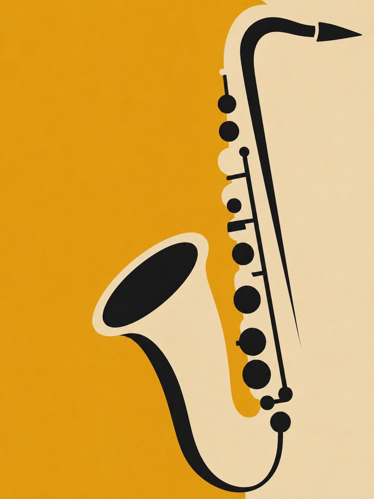 Saxophone Wall Art – Jazz Music Print - artwork on paper