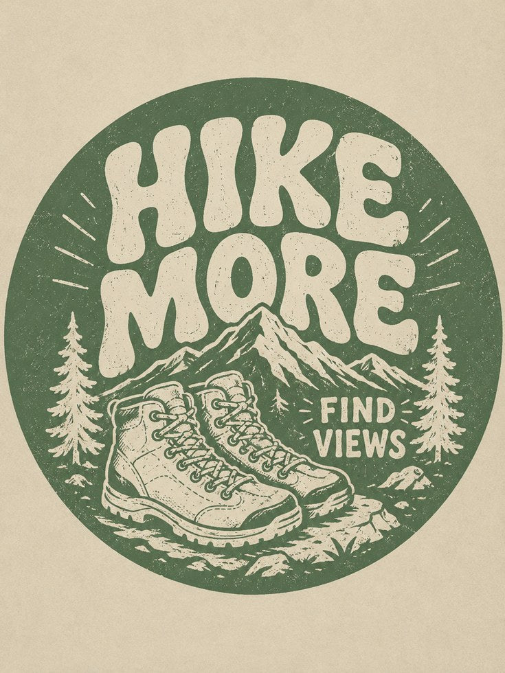 Vintage Hiking Wall Art - artwork on paper