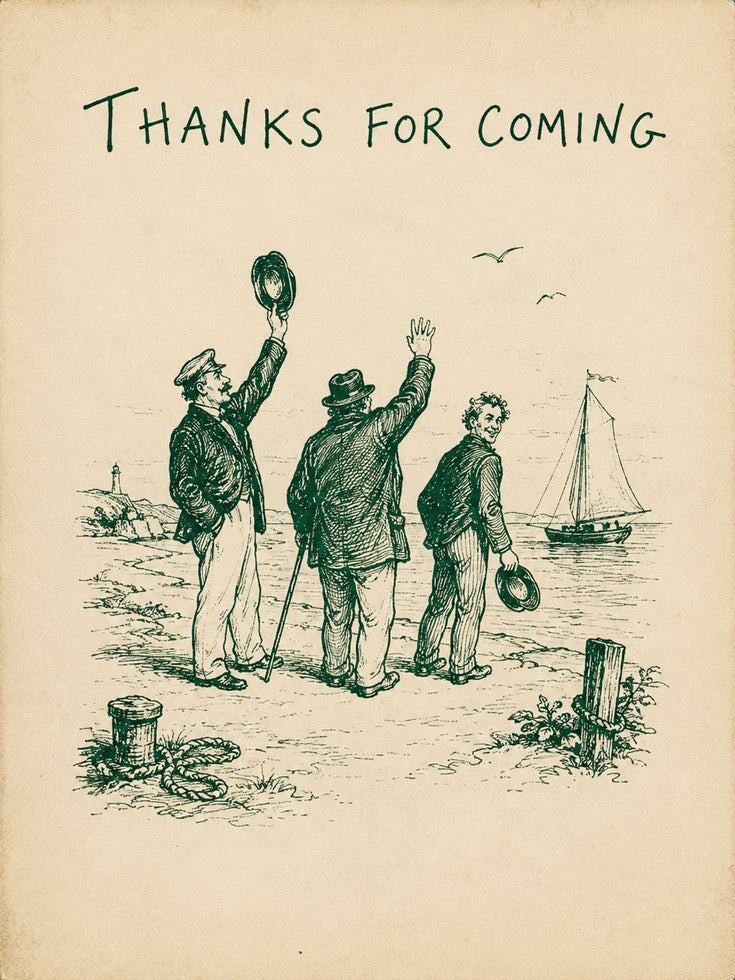 Vintage Nautical Thank You Print - artwork on paper