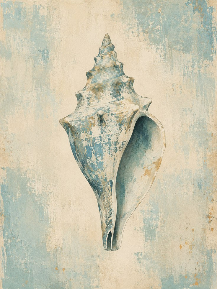 Seashell Wall Art – Coastal Decor Print - artwork on paper