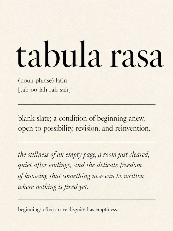 Tabula Rasa Definition Print: Minimalist Typography Wall Art - artwork on paper