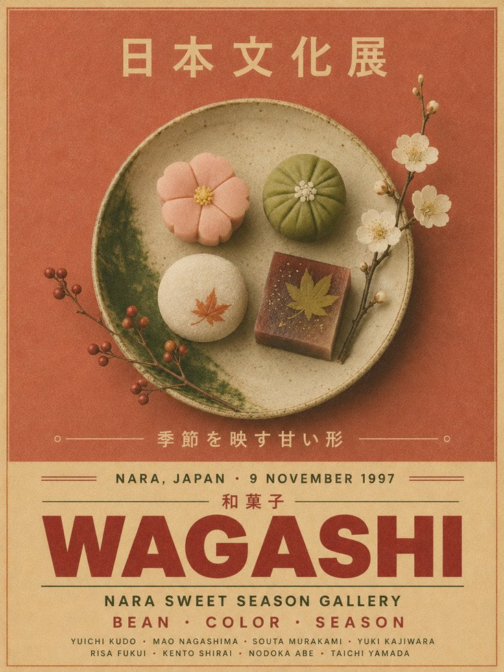 Japanese Food Poster – Wagashi Print - artwork on paper