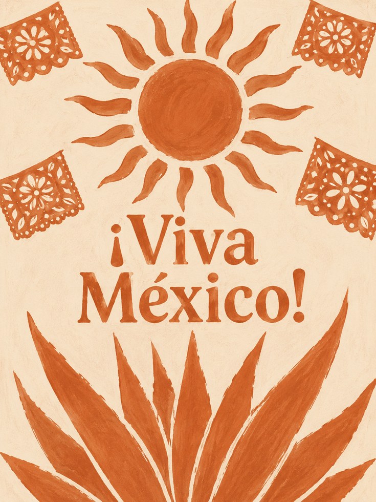 Mexican Folk Art Print – Sun Wall Decor - artwork on paper