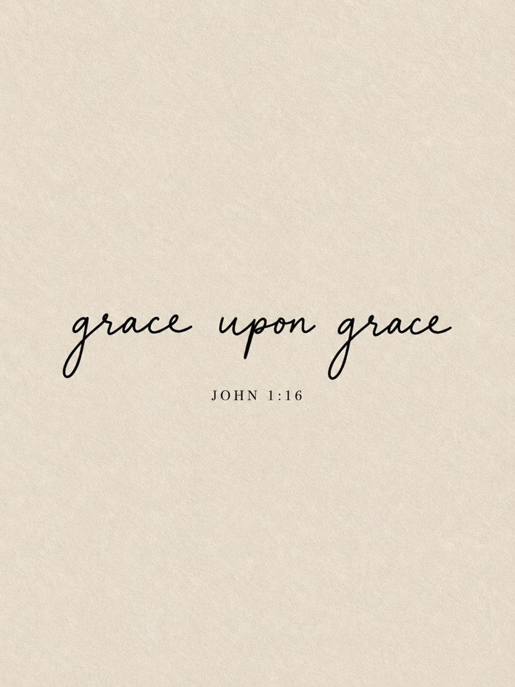 Grace Upon Grace Print: Minimalist Scripture Wall Art - artwork on paper
