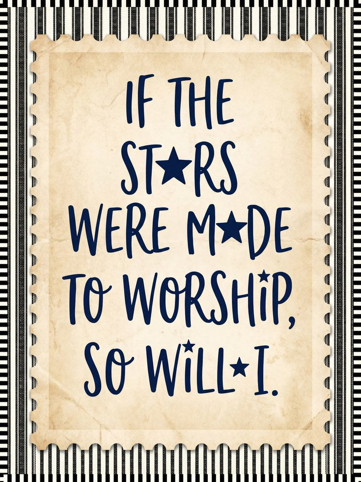 Inspirational Star Quote Print: Vintage Typography - artwork on paper