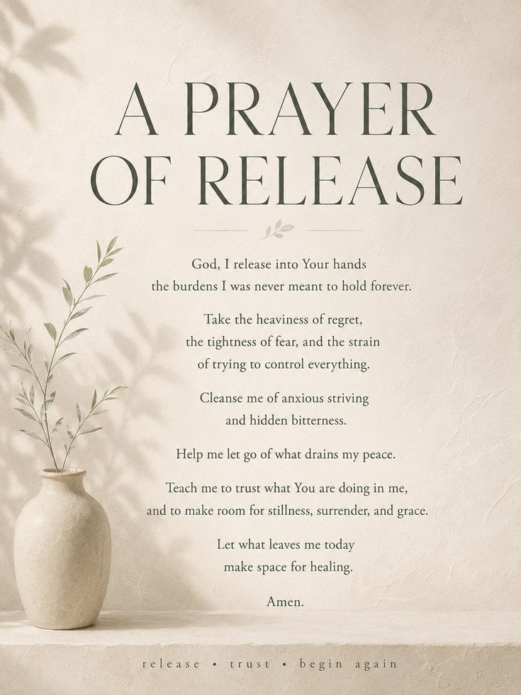 Prayer of Release Print – Faith Wall Art - artwork on paper