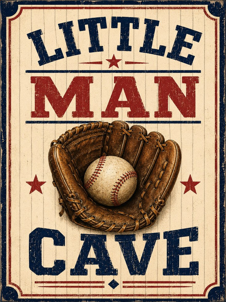Man Cave Wall Art – Baseball Print - artwork on paper