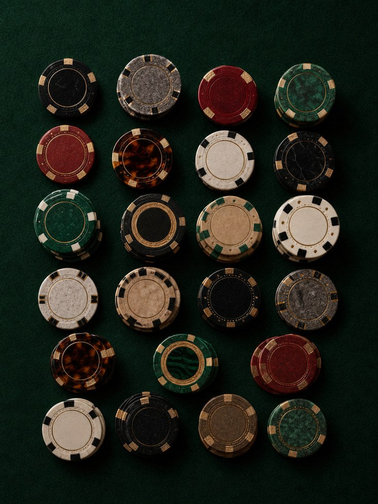 Vintage Casino Poker Chips Art Print: Game Room Wall Art - artwork on paper