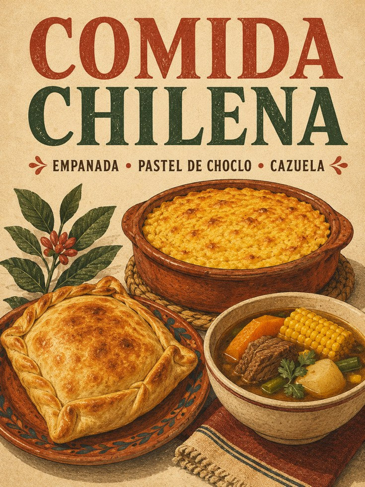 Chilean Food Wall Art – Vintage Kitchen Print - artwork on paper