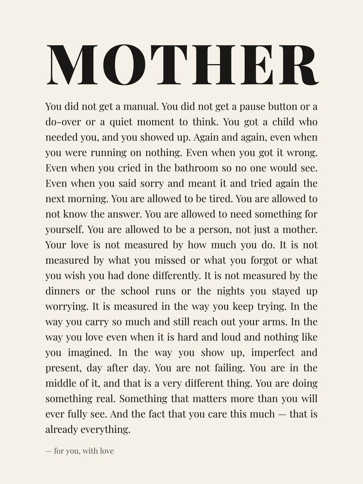 Mother Quote Wall Art – Motherhood Print - artwork on paper